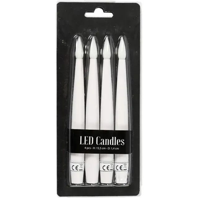 Bijounique LED kaarsen kunststof 15,5 cm 4 stuks goud