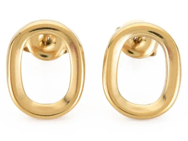 La Petite Epicerie oorstekers ovaal goud 14k 15x12mm paar