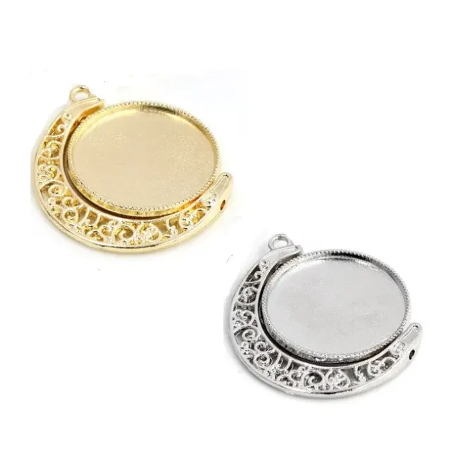 Bijounique Zon-maan hanger dubbelzijdig 25 mm goud zilver per stuk