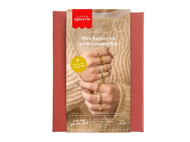 La Petite Epicerie Mes Bagues ringen DIY kit natuurkralen 10 stuks