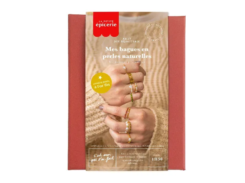La Petite Epicerie Mes Bagues ringen DIY kit natuurkralen 10 stuks
