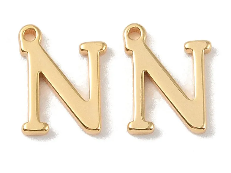 La Petite Epicerie letterbedel N verguld per stuk 10x12 mm