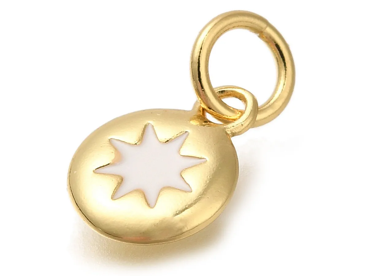 La Petite Epicerie ster bedel goud emaille 9,5 mm per stuk