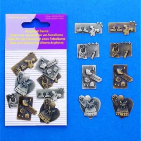 LTC-Leiden Scrapbook Basics baby meisje bedels 8 stuks