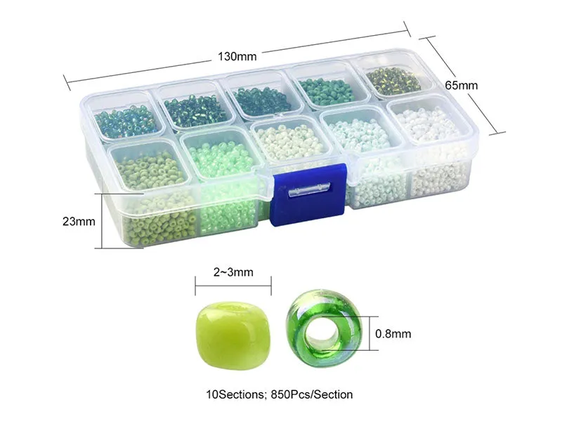 La Petite Epicerie Rocailles kralenbox groen 2,5 mm 8500 stuks