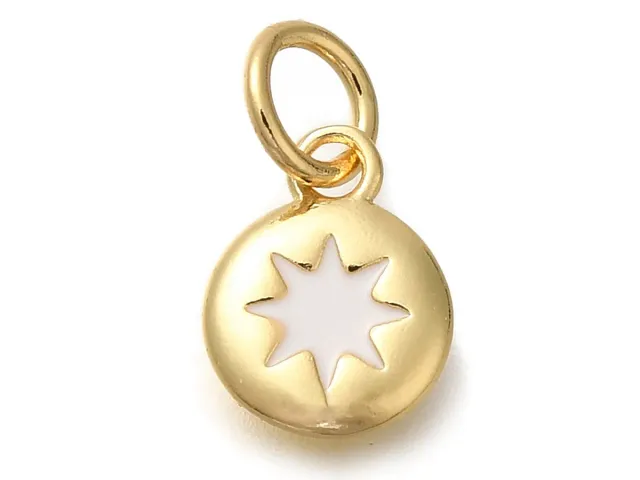 La Petite Epicerie ster bedel goud emaille 9,5 mm per stuk