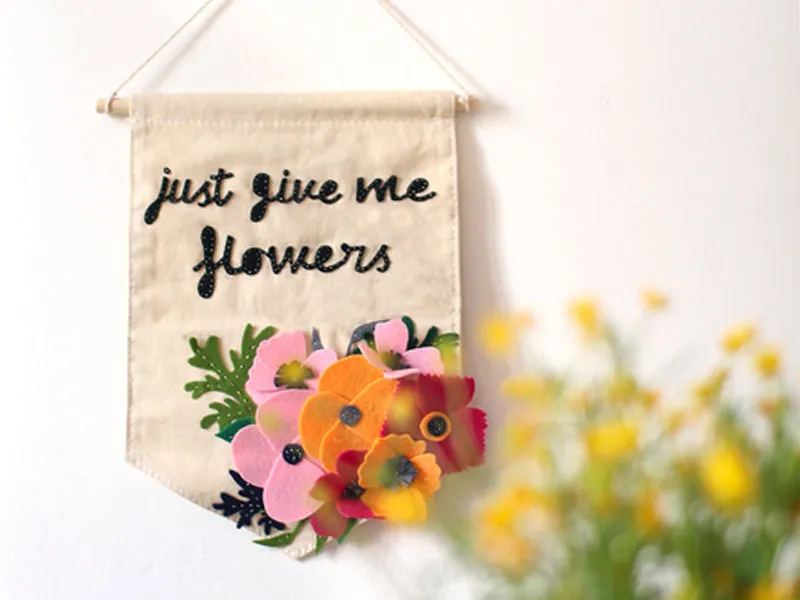 Mes Kits Make It Mon fanion floral knutselkit vlag katoen