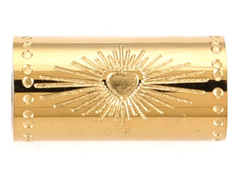 La Petite Epicerie Talisman kolom kraal 12 mm goud 14K hart