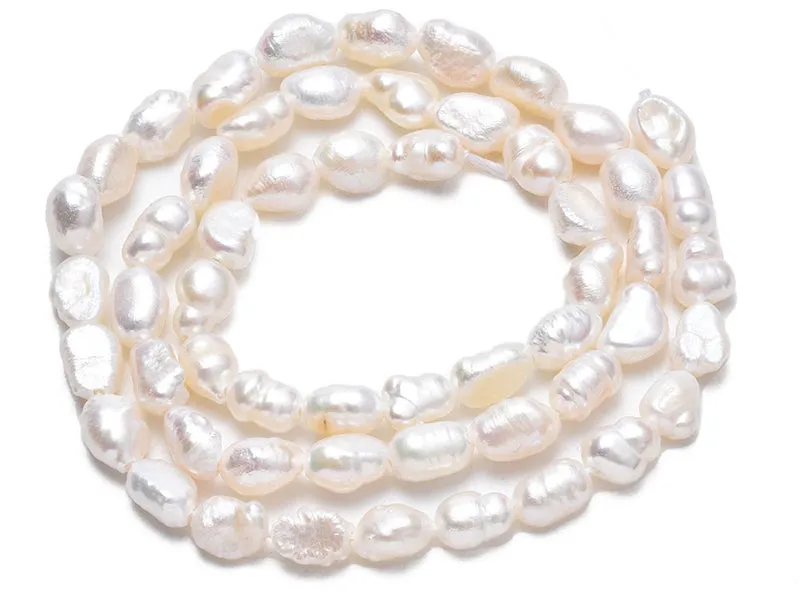 La Petite Epicerie graine zoetwaterparel kralen 20 stuks 4-8 mm wit
