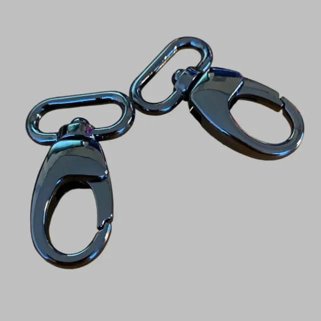 Leather House musketonhaak zwart 20 mm 2 stuks