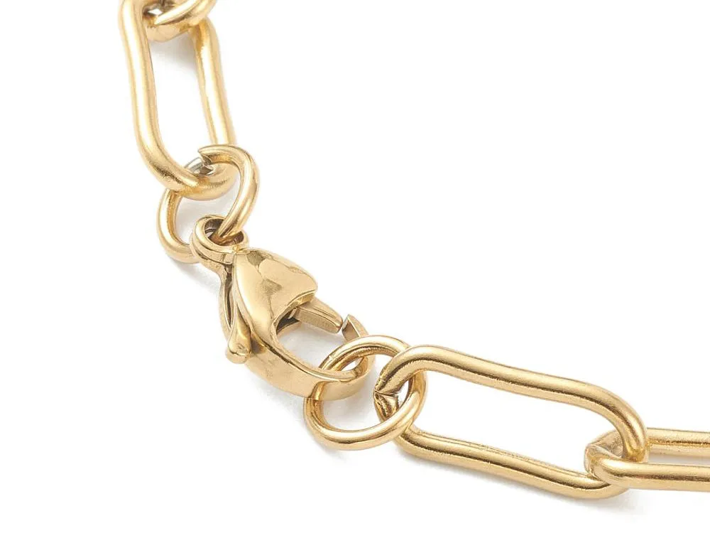 La Petite Epicerie paperclip ketting goud RVS 45,2 cm