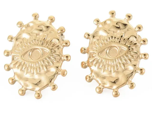 La Petite Epicerie ovale oorstekers goud 19x15 mm etnisch