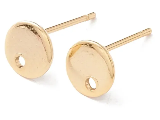 La Petite Epicerie oorstekers rond glad goud 6 mm per paar