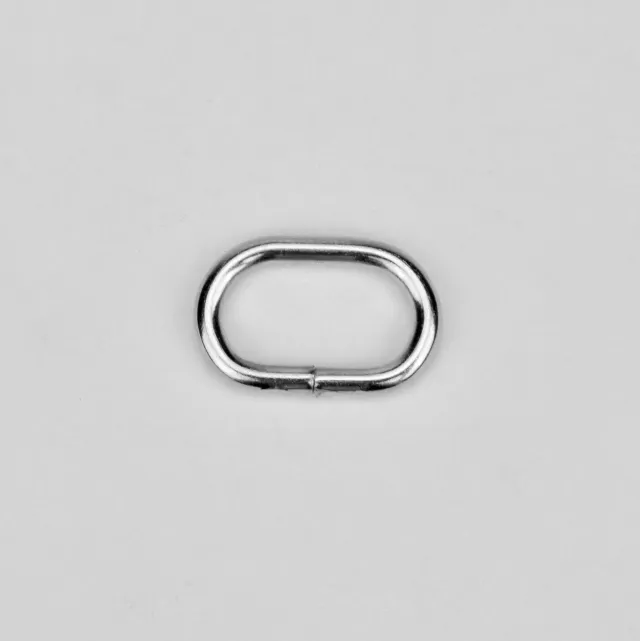 Leather House Ovale Ring Silver 15mm bedelring nikkel