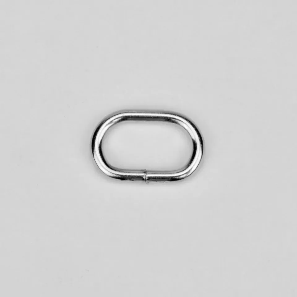 Leather House Ovale Ring Silver 15mm bedelring nikkel