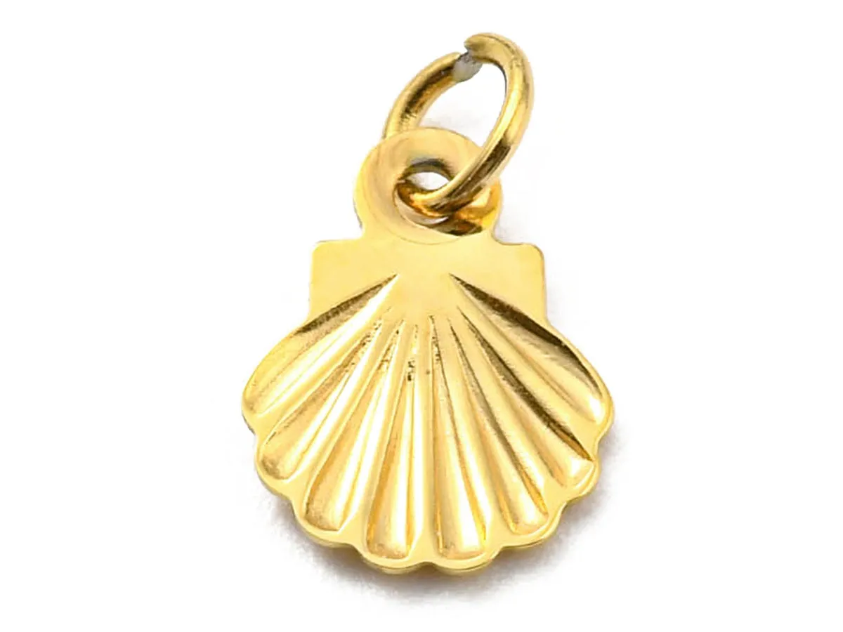 La Petite Epicerie schelp bedel goud 7,5 mm per stuk