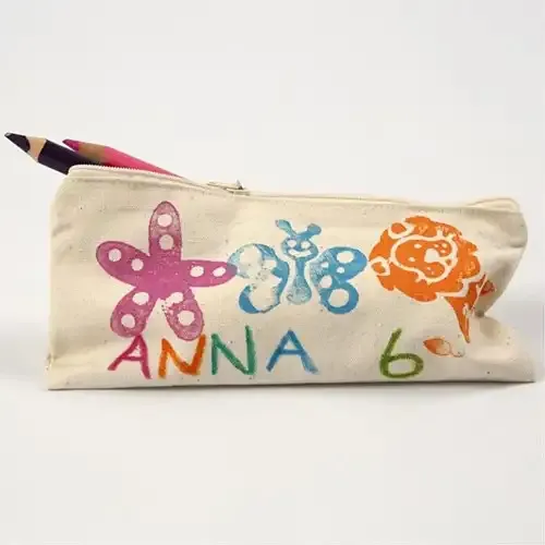Astrid Brouwers Canvas etui naturel 21x9 cm