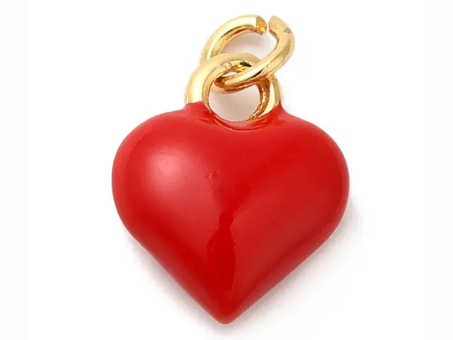 La Petite Epicerie hart bedel rood emaille verguld per stuk
