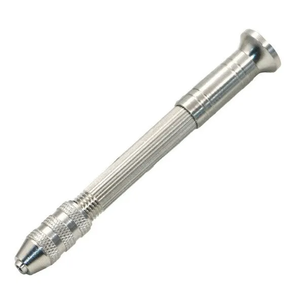 Bijounique Mini handboor aluminium + 10 boortjes 0,8-3mm