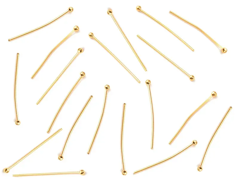 La Petite Epicerie nietstiften goud 50 stuks 27mm 18K kogelkop