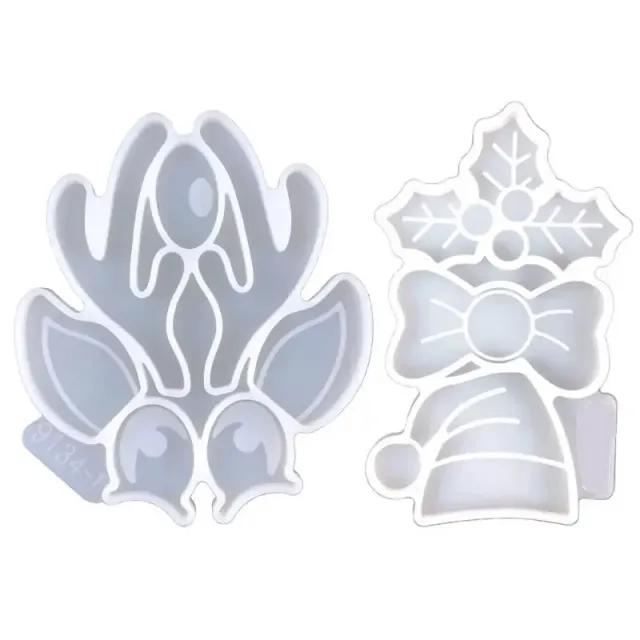 Bijounique X3 Rendier siliconen gietmal set kerst 2-delig