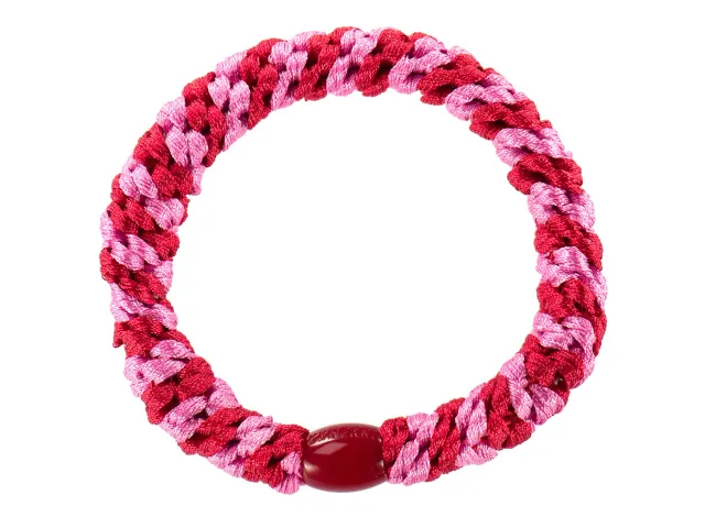 Kknekki haarelastiek Rood Bubblegum Raye rood gestreept per stuk