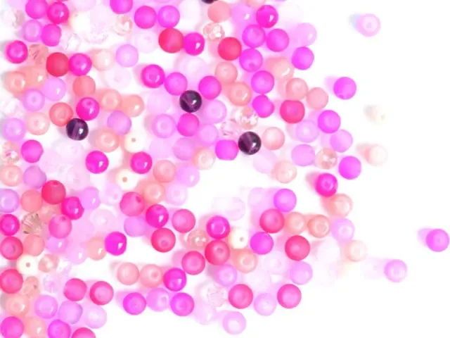La Petite Epicerie glaskralen roze 4 mm 20 gram rond