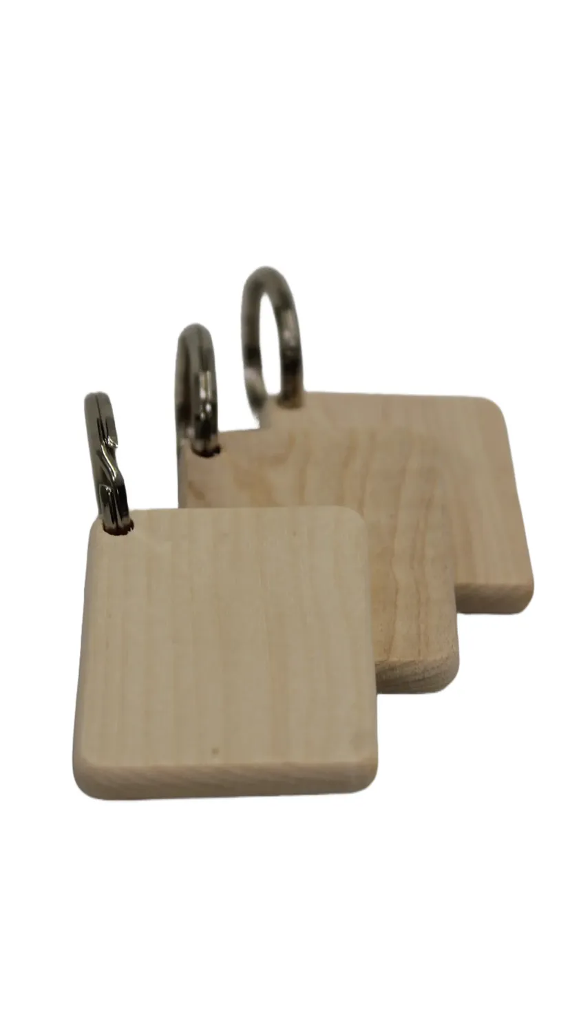 Astrid Brouwers sleutelhanger elzenhout rechthoekig 5 cm