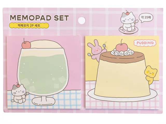 La Petite Epicerie Notitieblok set 2 cocktails gebak pastel