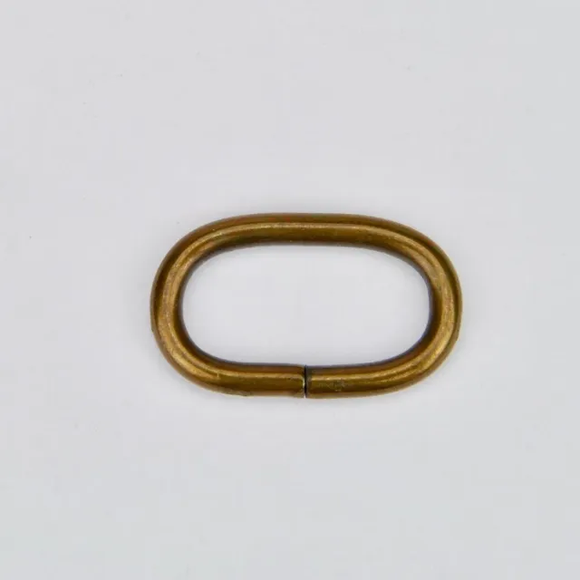 Leather House ovale ring messing oud goud 22 mm