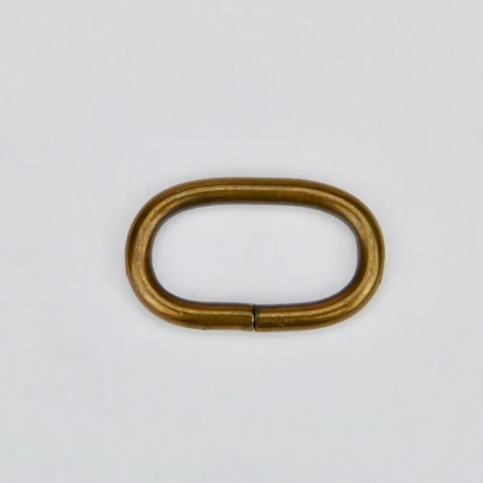 Leather House ovale ring messing oud goud 22 mm