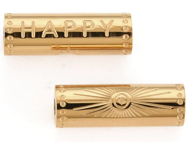 La Petite Epicerie Happy talisman kraal goud 15 mm per stuk