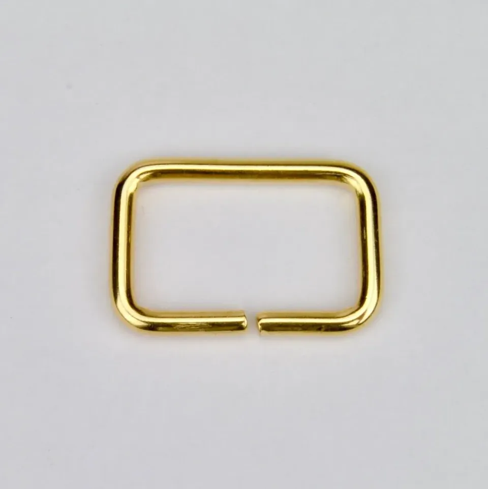 Leather House Rechthoekige Ring Gold 25 mm tassenring