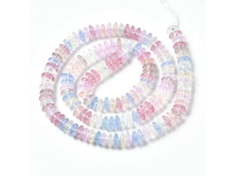 La Petite Epicerie glaskralen rondellen craquele mix 20 stuks