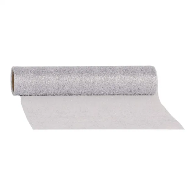 Shiney web tafelloper zilver 28 cm x 5 meter metallic