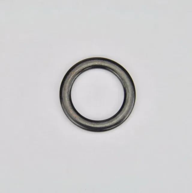 Leather House Ring plat tasring zwart 18mm