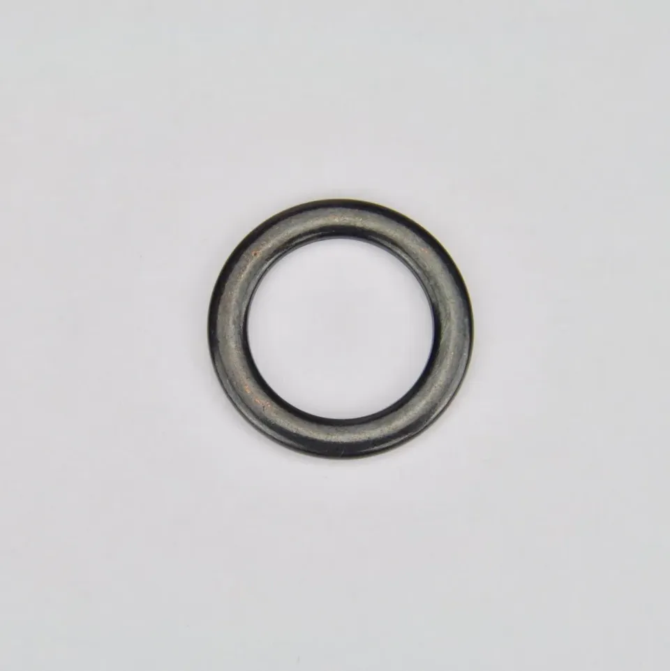 Leather House Ring plat tasring zwart 18mm