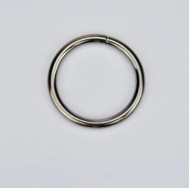 Leather House ring zwart 30 mm gunmetal modern