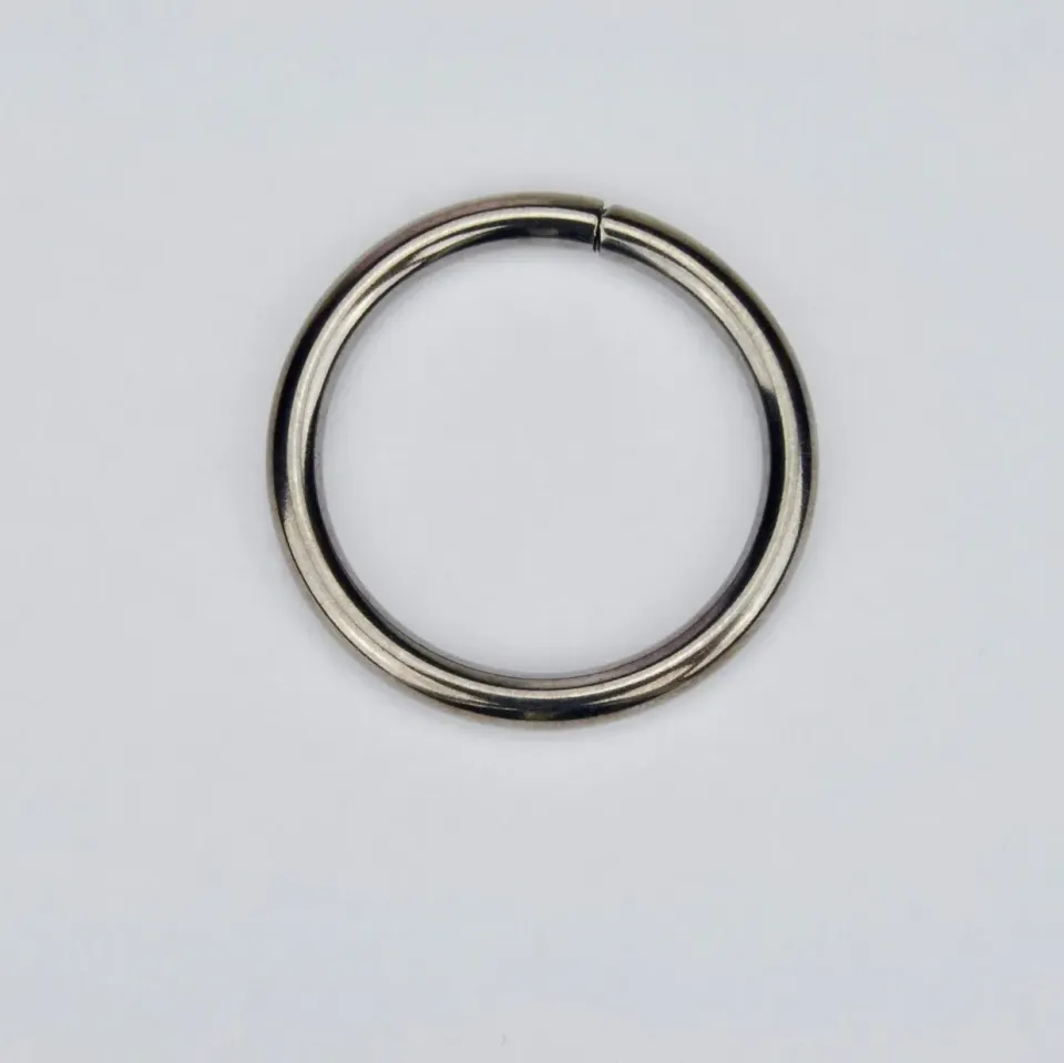 Leather House ring zwart 30 mm gunmetal modern