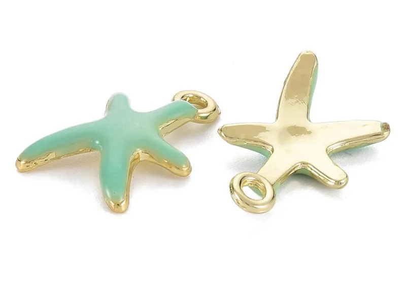 La Petite Epicerie bedel zeester mintgroen emaille 17 mm