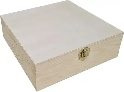 Astrid Brouwers Houten Kist Vierkant Klepdeksel 21cm Grenen