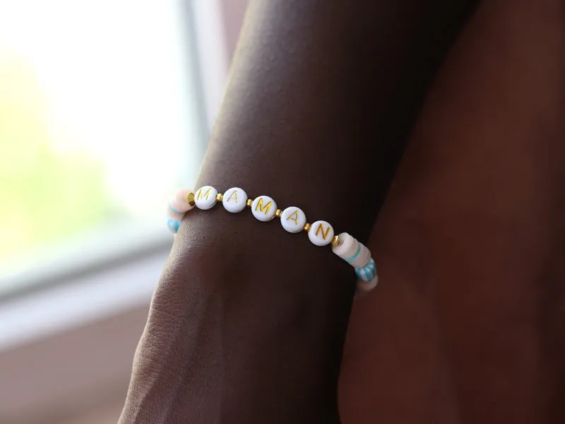 La Petite Epicerie letterkralen Maman wit goud met hartje