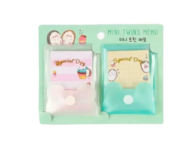 La Petite Epicerie Twins mini memoblok groen-wit 2 stuks