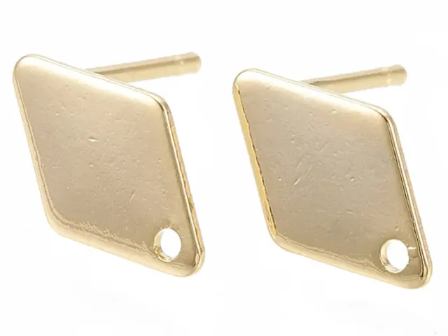 La Petite Epicerie Ruit oorknopjes goud 11 x 7 mm