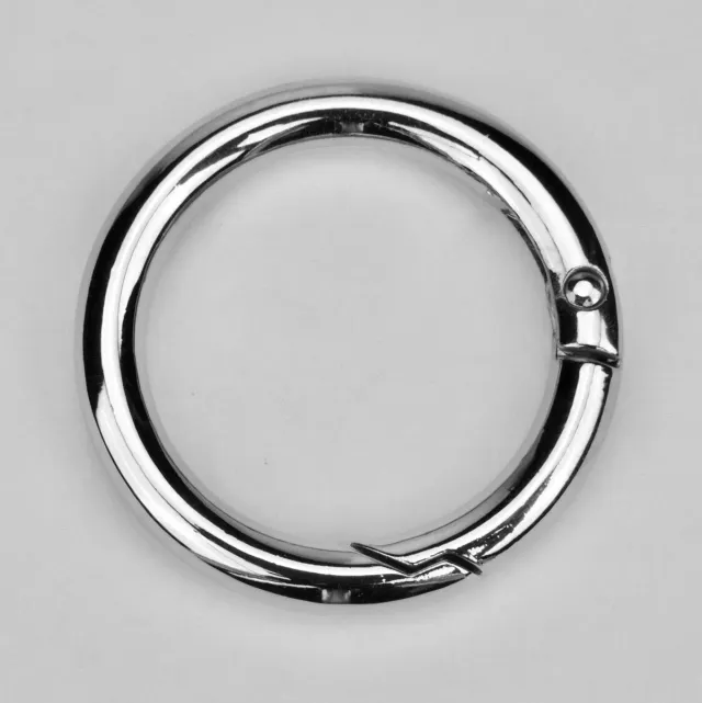 Leather House ronde veerring 30 mm zilver per 2 stuks