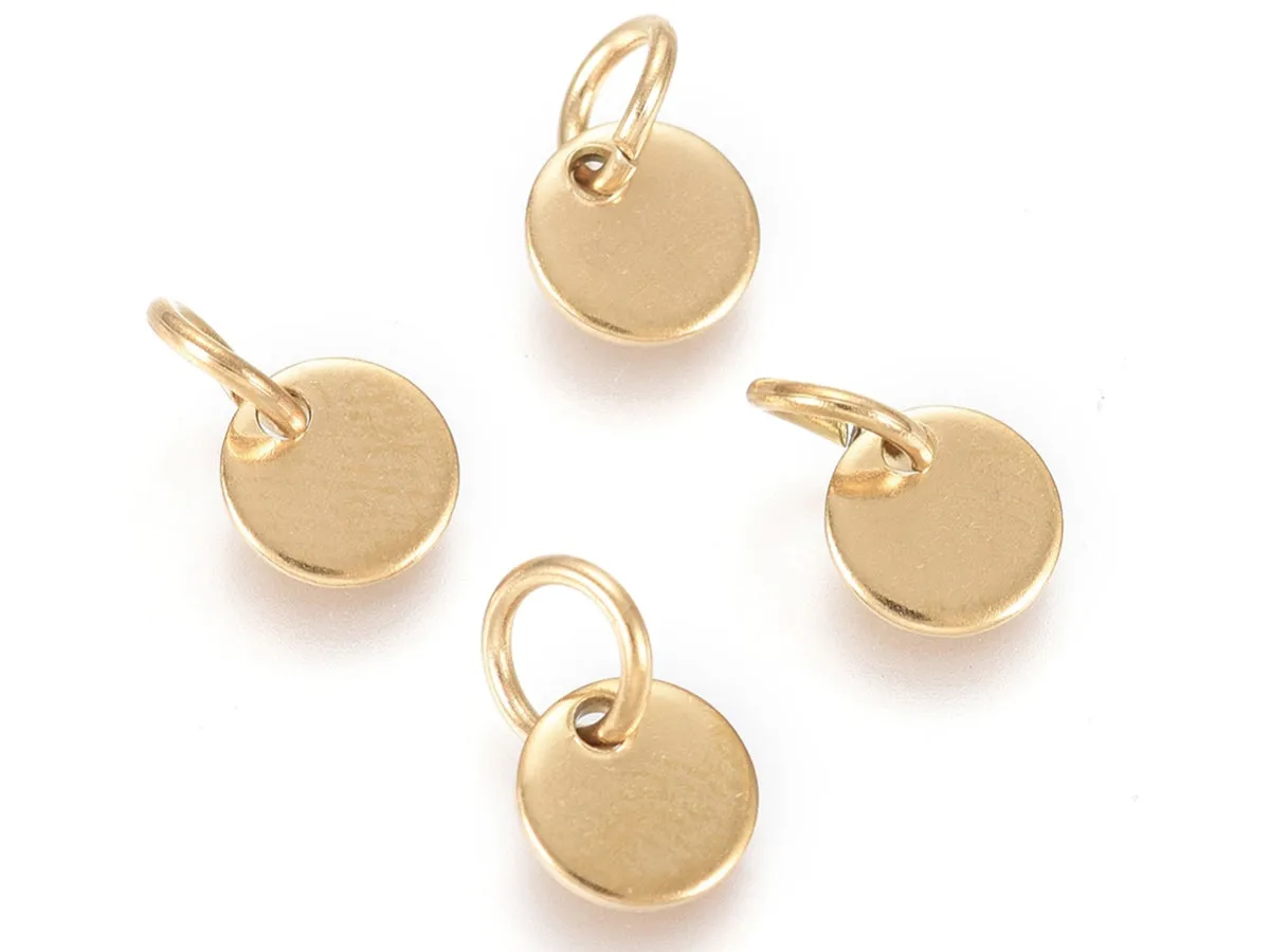 La Petite Epicerie graveerbedel rond goud 6 mm per stuk