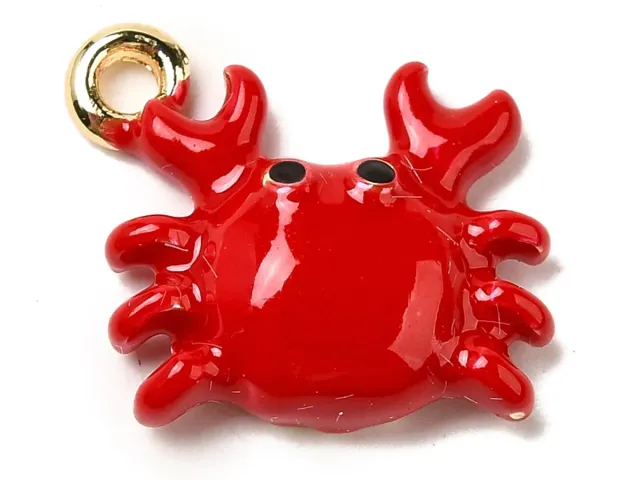 La Petite Epicerie Bedel krab rood goud emaille per stuk