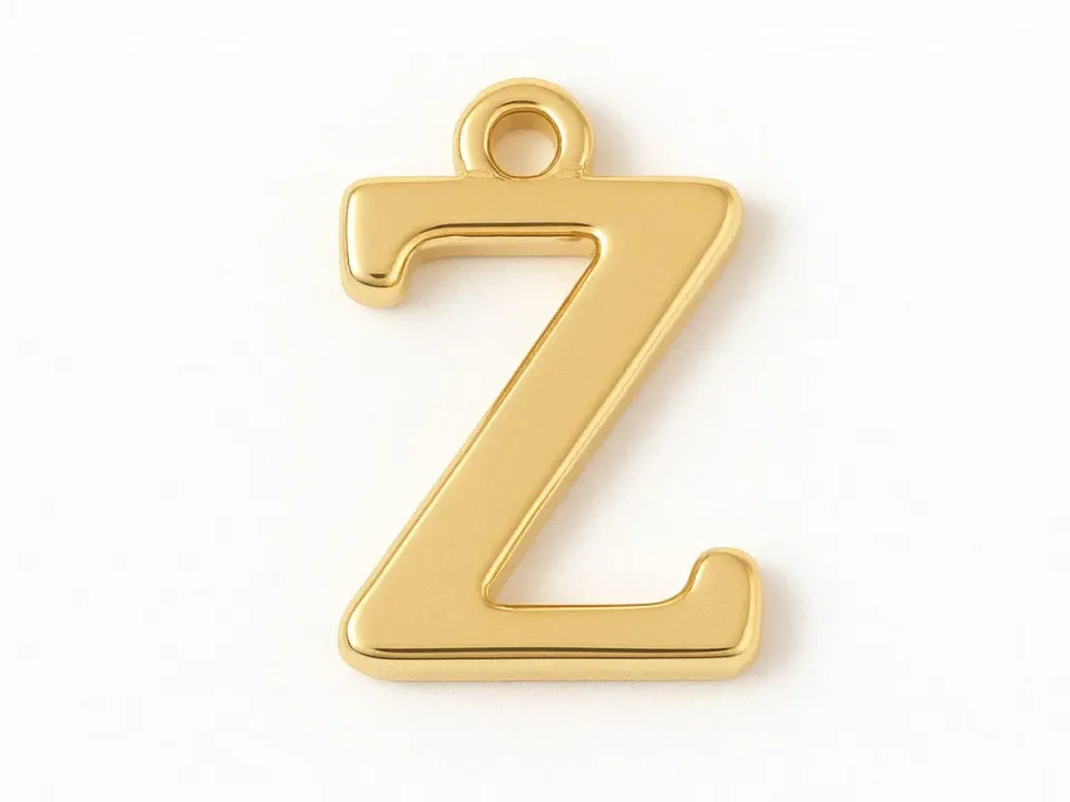 La Petite Epicerie Letterbedel Z messing kraal goud 10 mm per stuk