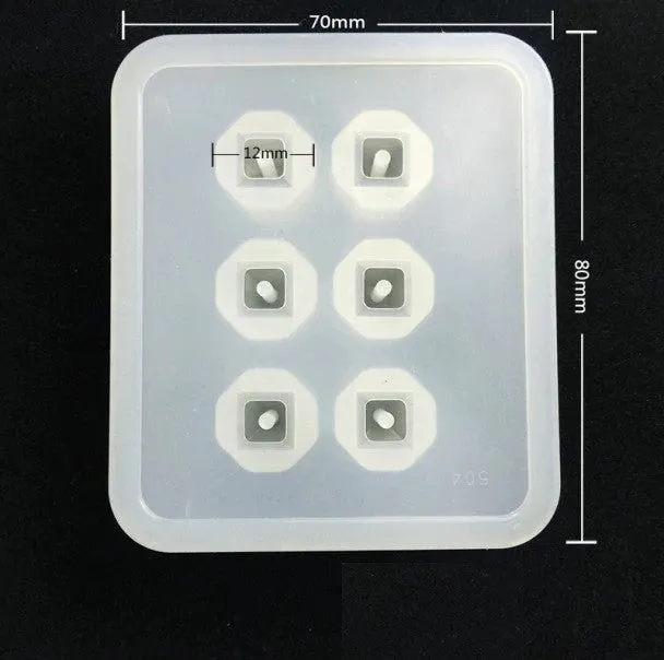 Bijounique Facet K7 kralen gietmal 12 mm siliconen 6 stuks