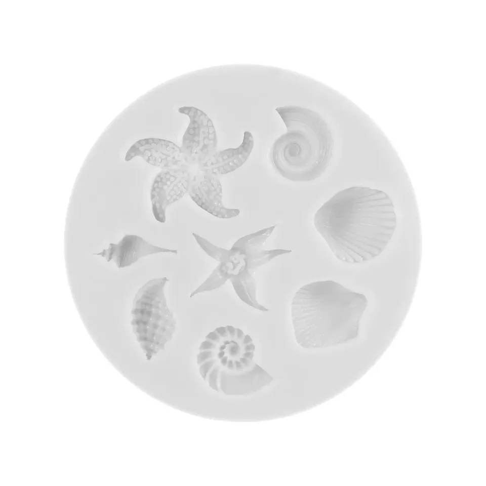 Bijounique Siliconenmal 42A Zeester schelpen 7 cm